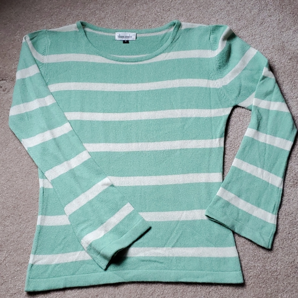 《 Diane Snyder》 Cashmere and Silk Stripe Sweater
